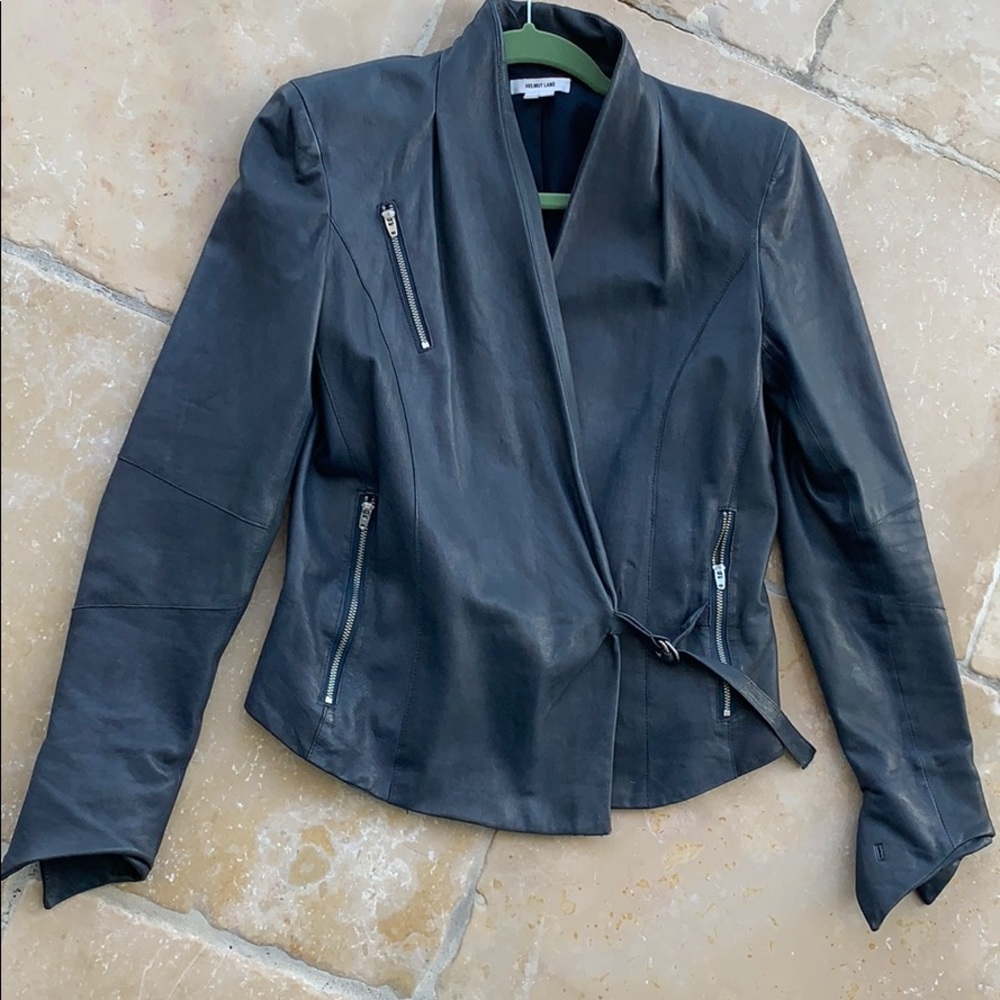 Helmet Lang leather blazer- so flattering